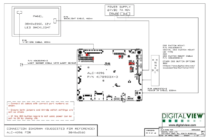 Example Digital View LCD Controller Connection Diagram