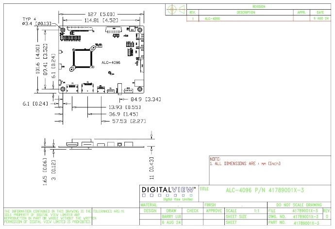 Digital View example mechanical drawing