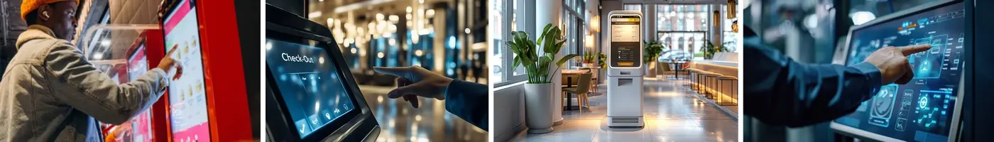 Touchscreen self-service kiosks running Digital View-driven LCDs